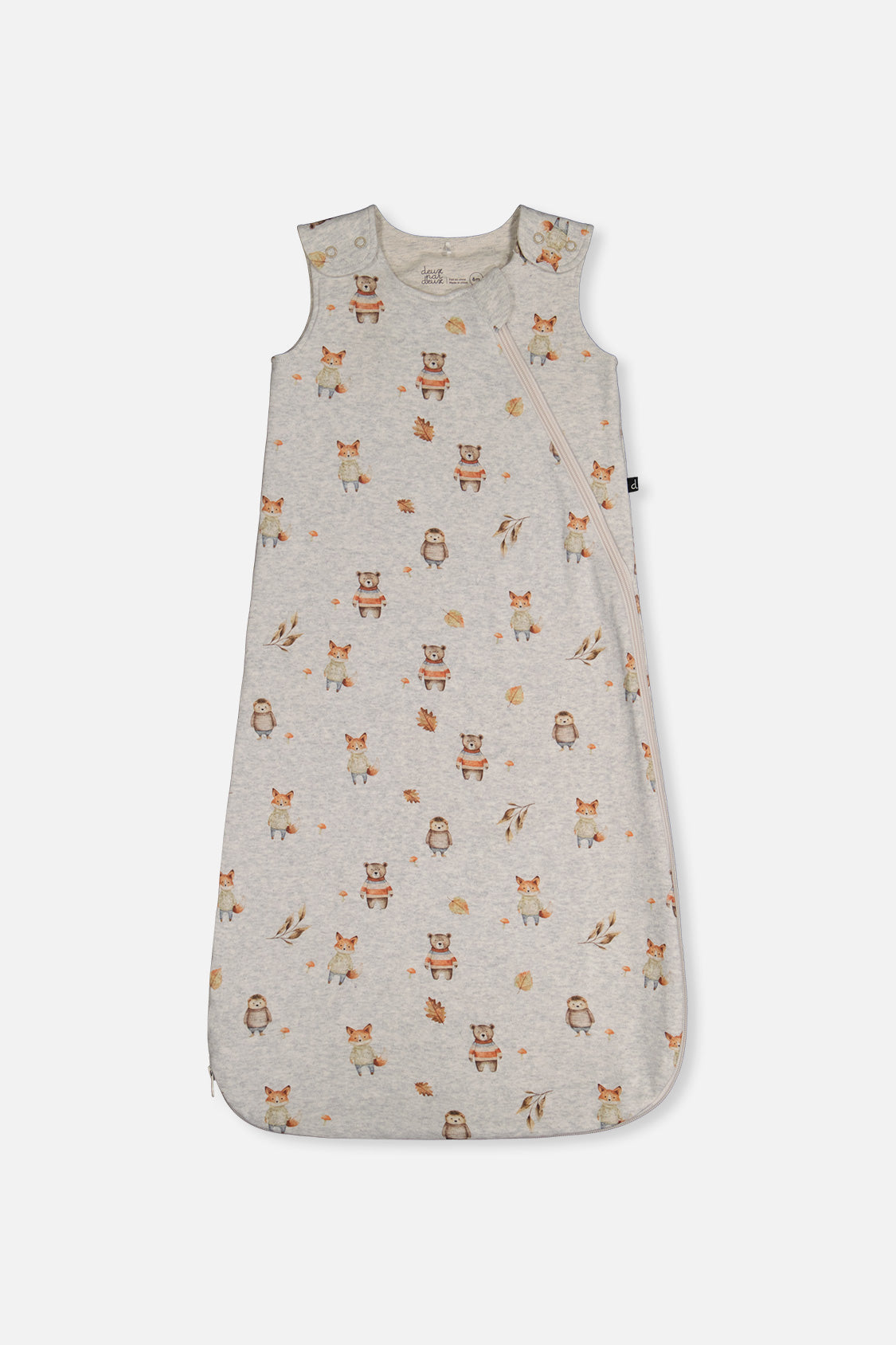 Organic Cotton Sleep Sack Beige Animal Print - Image 5