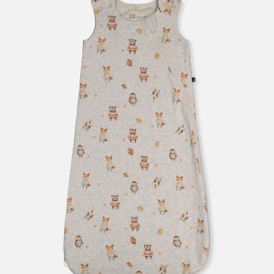Organic Cotton Sleep Sack Beige Animal Print