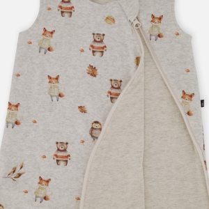 Organic Cotton Sleep Sack Beige Animal Print - Image 4