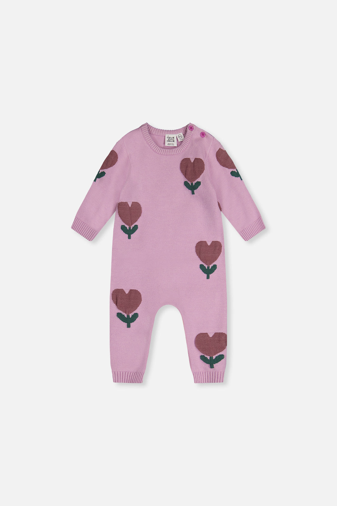 Knitted Intarsia Romper Lilac - Image 7