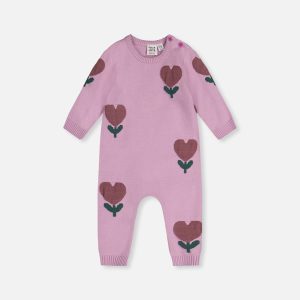Knitted Intarsia Romper Lilac - Image 9
