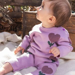 Knitted Intarsia Romper Lilac - Image 2