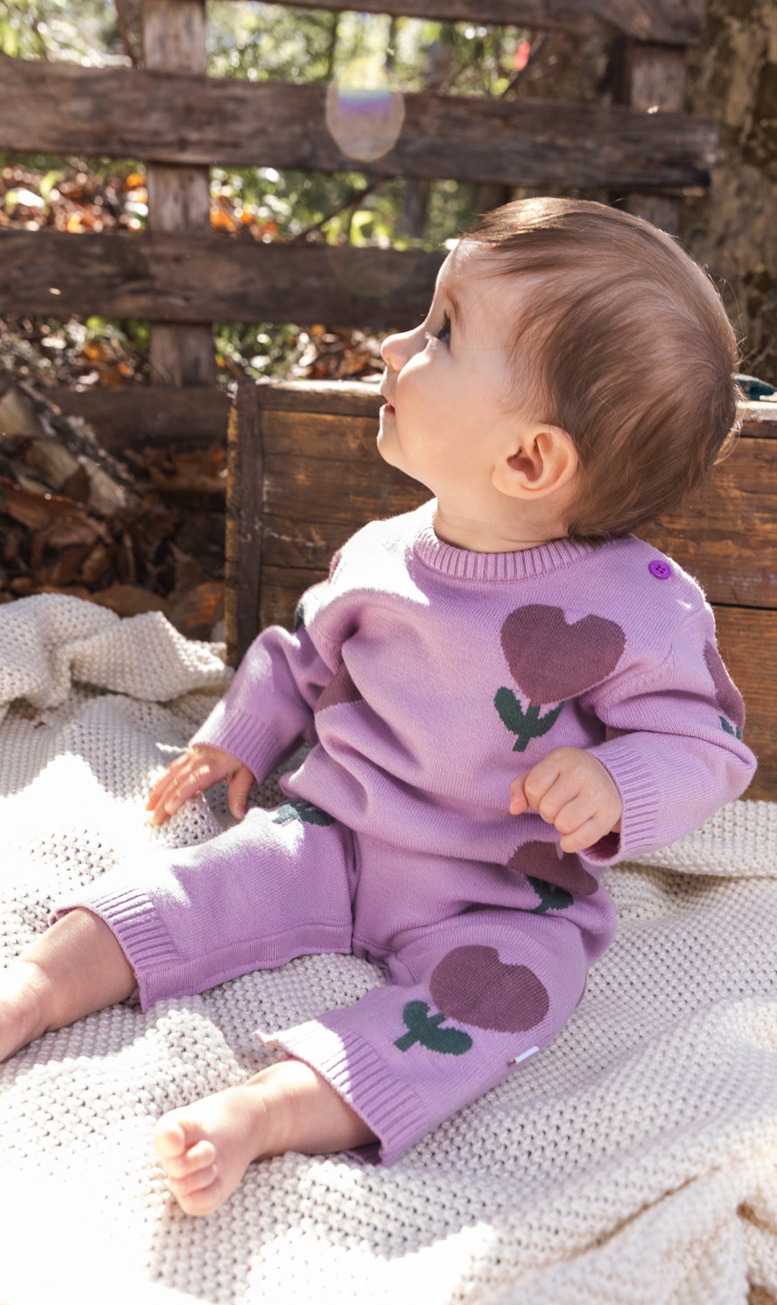 Knitted Intarsia Romper Lilac - Image 2