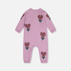 Knitted Intarsia Romper Lilac - Image 3