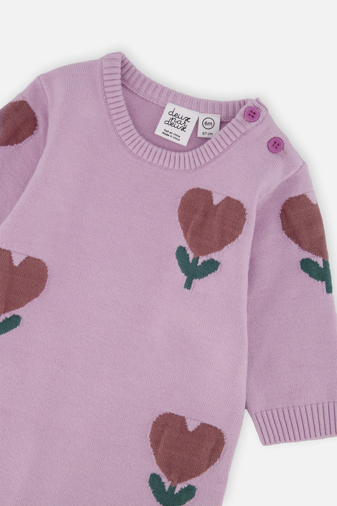 Knitted Intarsia Romper Lilac - Image 4