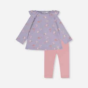 Organic Cotton Tunic And Legging Set Purple Hedgehog Print - Image 10