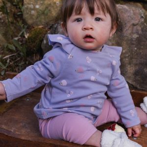 Alternative view of Organic Cotton Tunic And Legging Set Purple Hedgehog Print