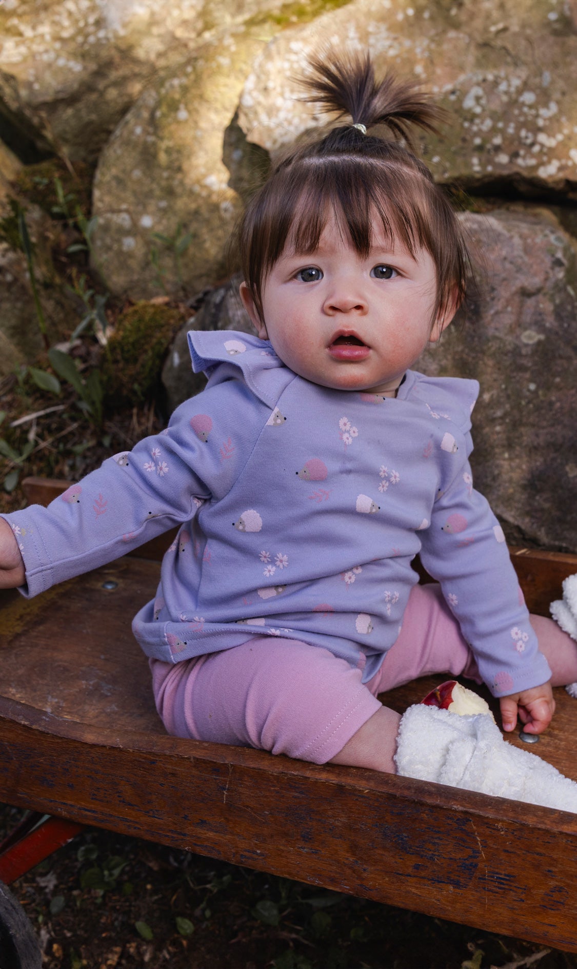Organic Cotton Tunic And Legging Set Purple Hedgehog Print - Image 2
