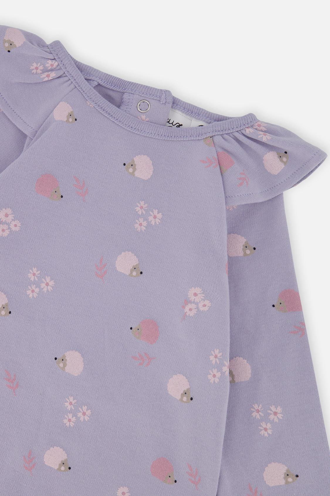 Organic Cotton Tunic And Legging Set Purple Hedgehog Print - Image 4