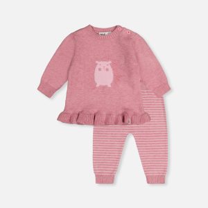 Knitted Top And Pants Set Dusty Pink - Image 10