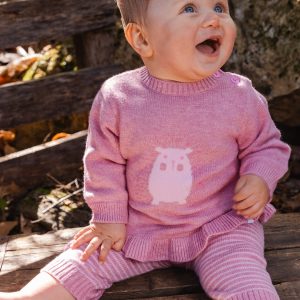 Alternative view of Knitted Top And Pants Set Dusty Pink