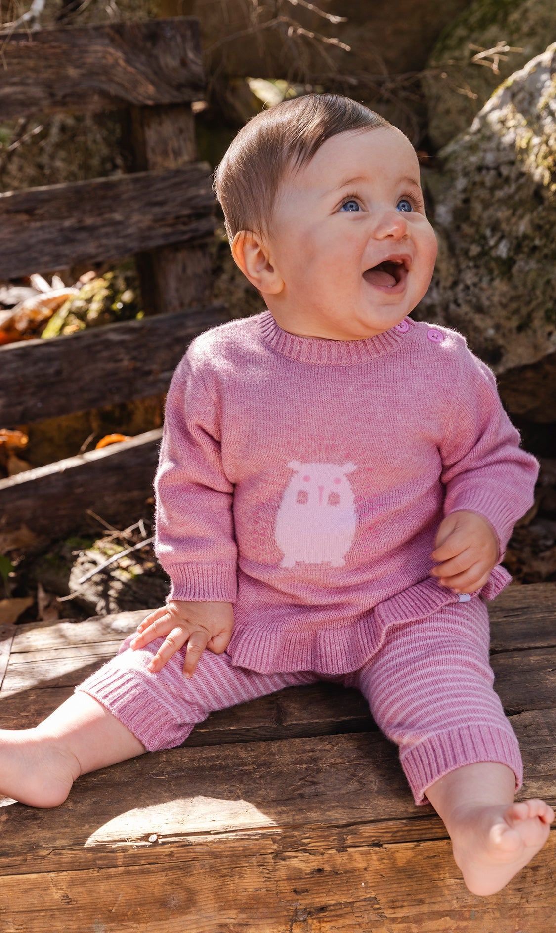 Knitted Top And Pants Set Dusty Pink - Image 2