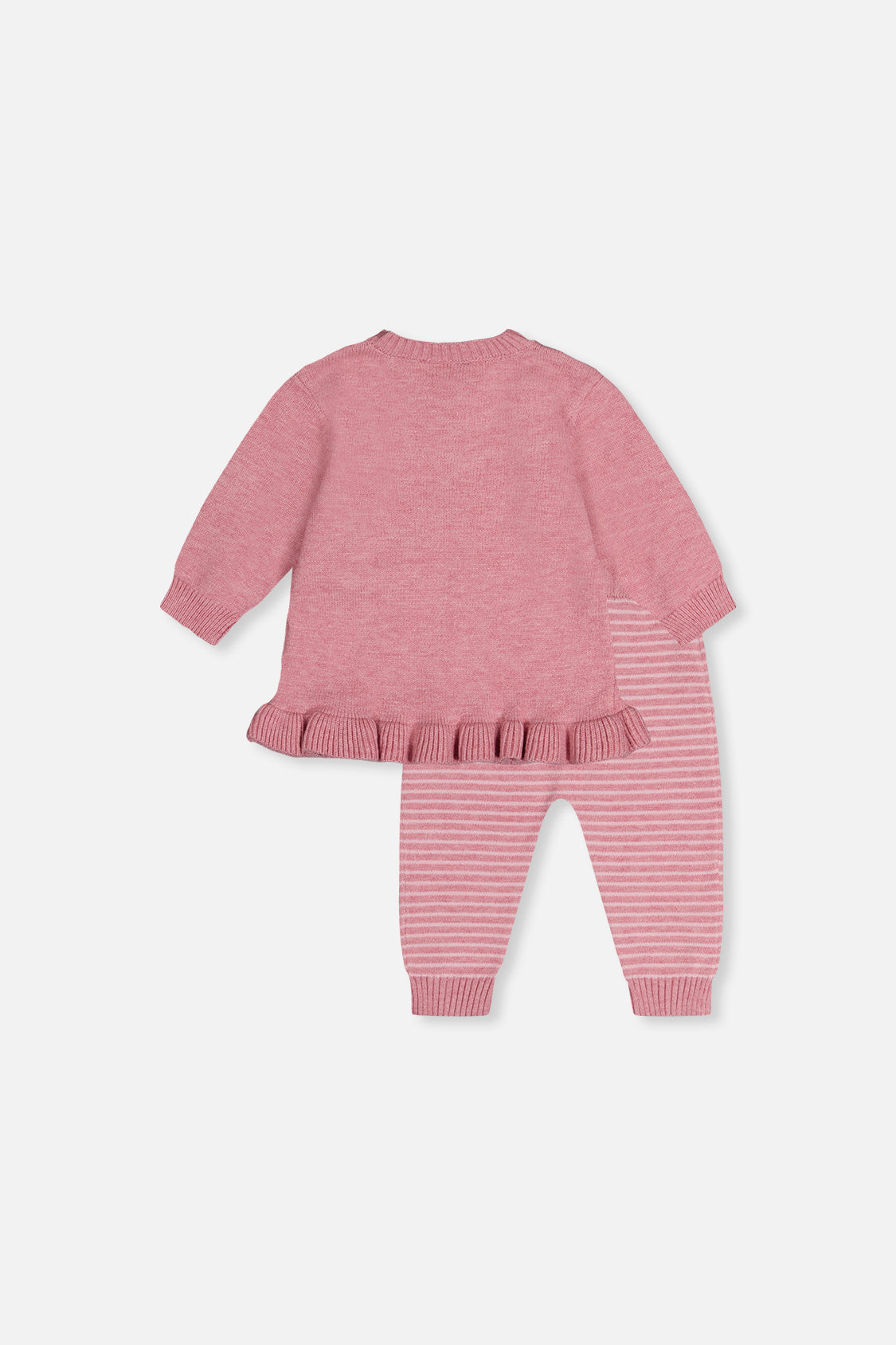 Knitted Top And Pants Set Dusty Pink - Image 3