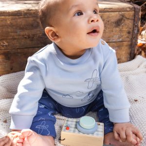 Organic Cotton Pants And Top Set Sky Blue - Image 2