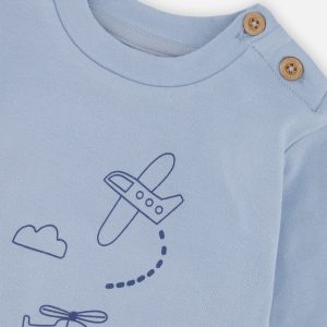 Organic Cotton Pants And Top Set Sky Blue - Image 4
