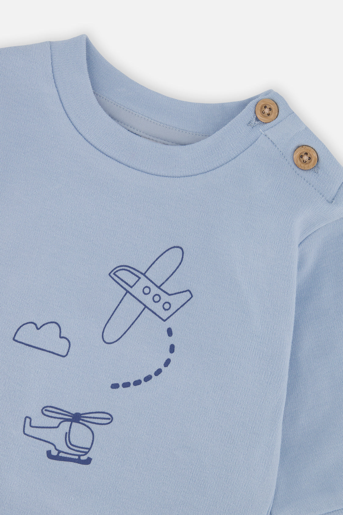 Organic Cotton Pants And Top Set Sky Blue - Image 4