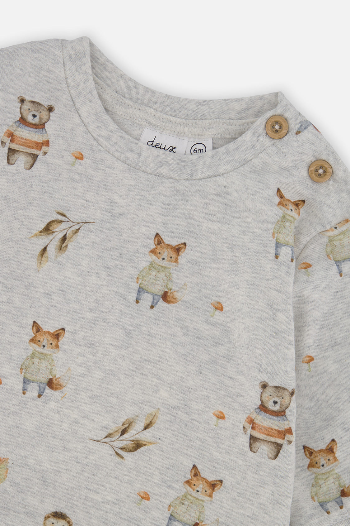 Organic Cotton Pants And Top Set Beige Animal Print - Image 4