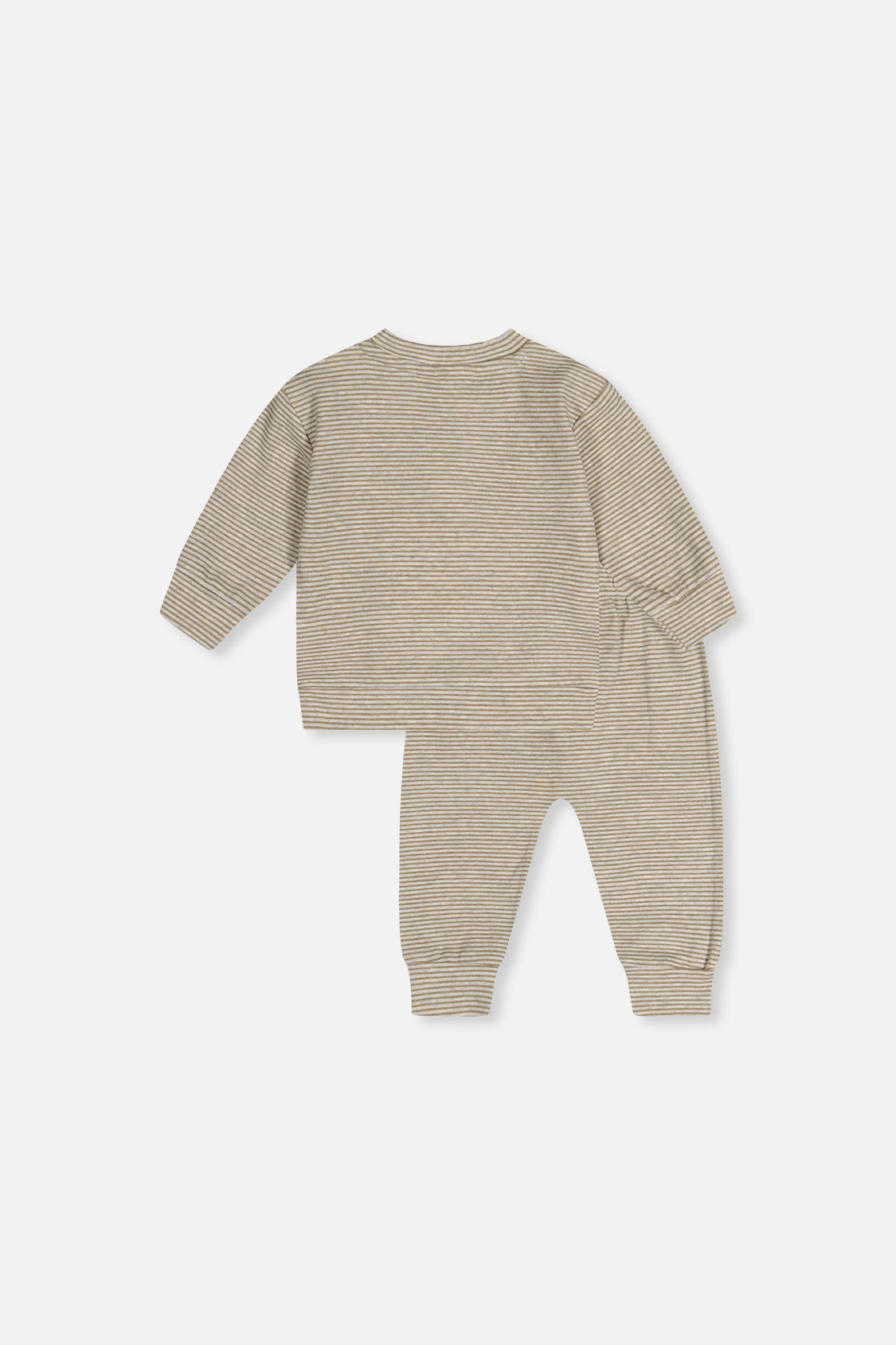 Organic Cotton Pants And Top Set Brown And White Stripes - Image 3