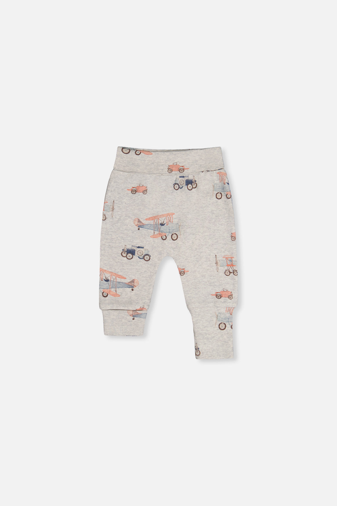 Organic Cotton Evolutive Pants Beige Printed Airplanes - Image 6