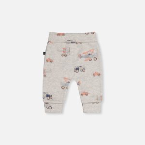 Organic Cotton Evolutive Pants Beige Printed Airplanes - Image 3