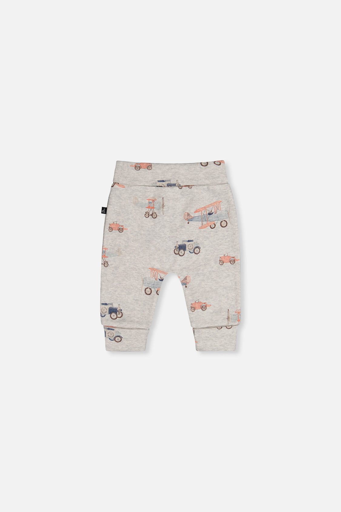 Organic Cotton Evolutive Pants Beige Printed Airplanes - Image 3