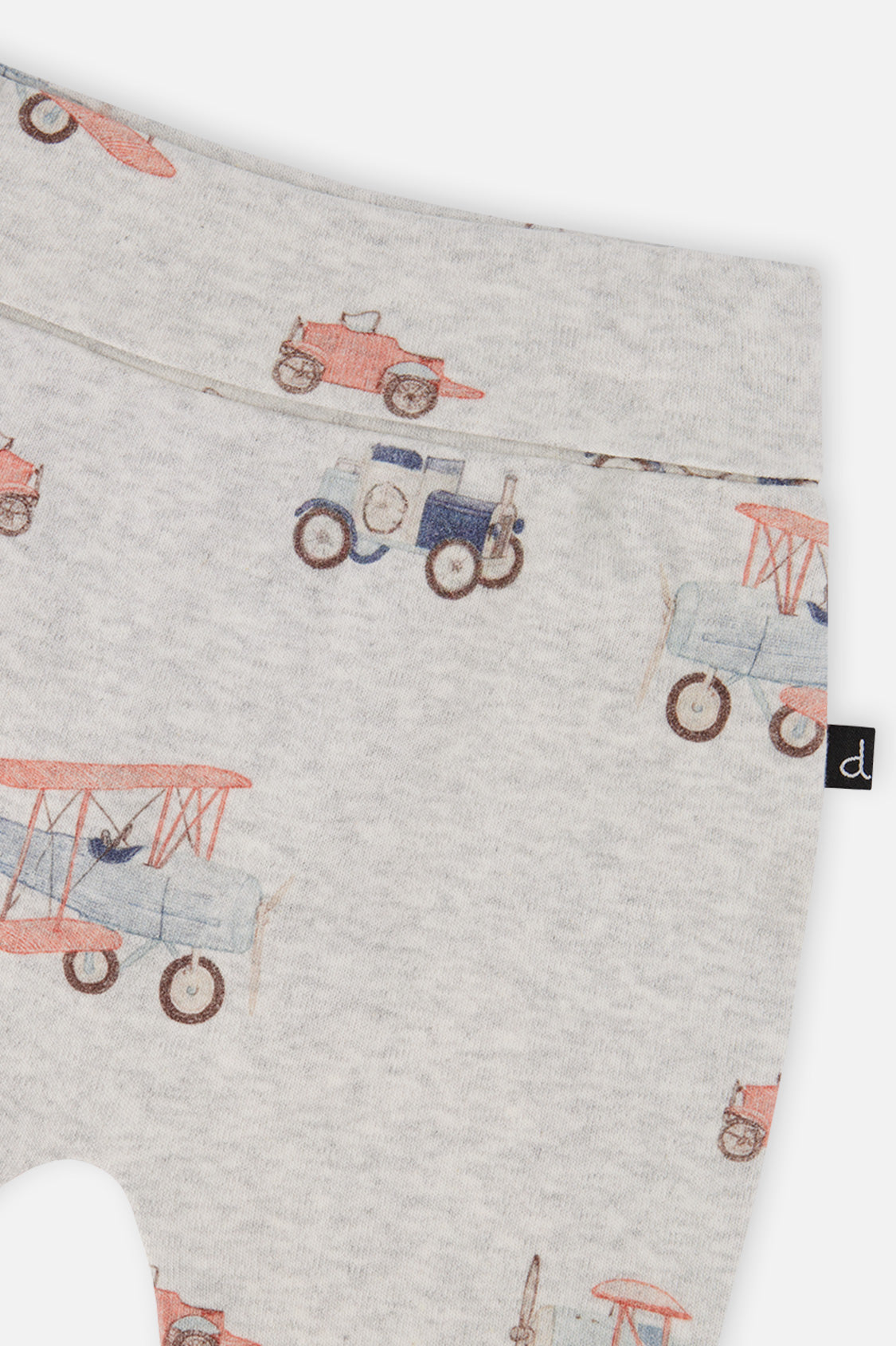 Organic Cotton Evolutive Pants Beige Printed Airplanes - Image 4