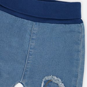 French Terry Denim Evolutive Pants Light Blue Denim - Image 4