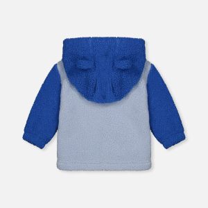 Sherpa Hooded Jacket Blue - Image 3