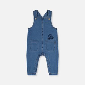 French Terry Denim Overall Light Blue Denim - Image 8