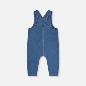 French Terry Denim Overall Light Blue Denim - Image 3