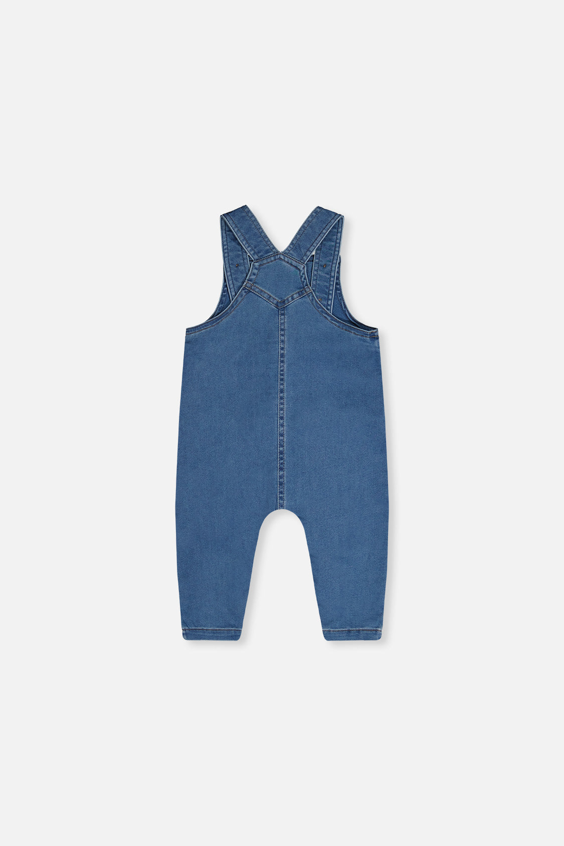 French Terry Denim Overall Light Blue Denim - Image 3