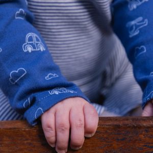 Organic Cotton Onesie With Overalls Set Blue Printed Transportation - Image 5