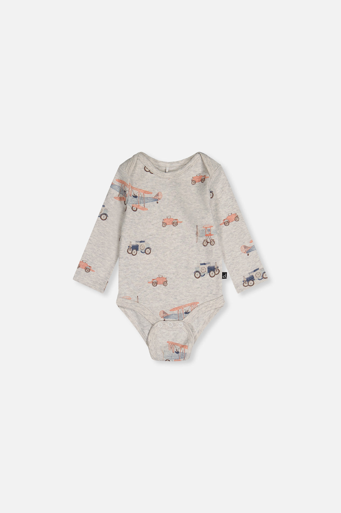 Organic Cotton Onesie Beige Printed Airplanes - Image 3