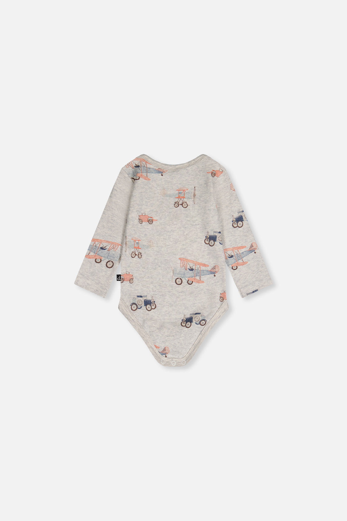 Organic Cotton Onesie Beige Printed Airplanes - Image 4