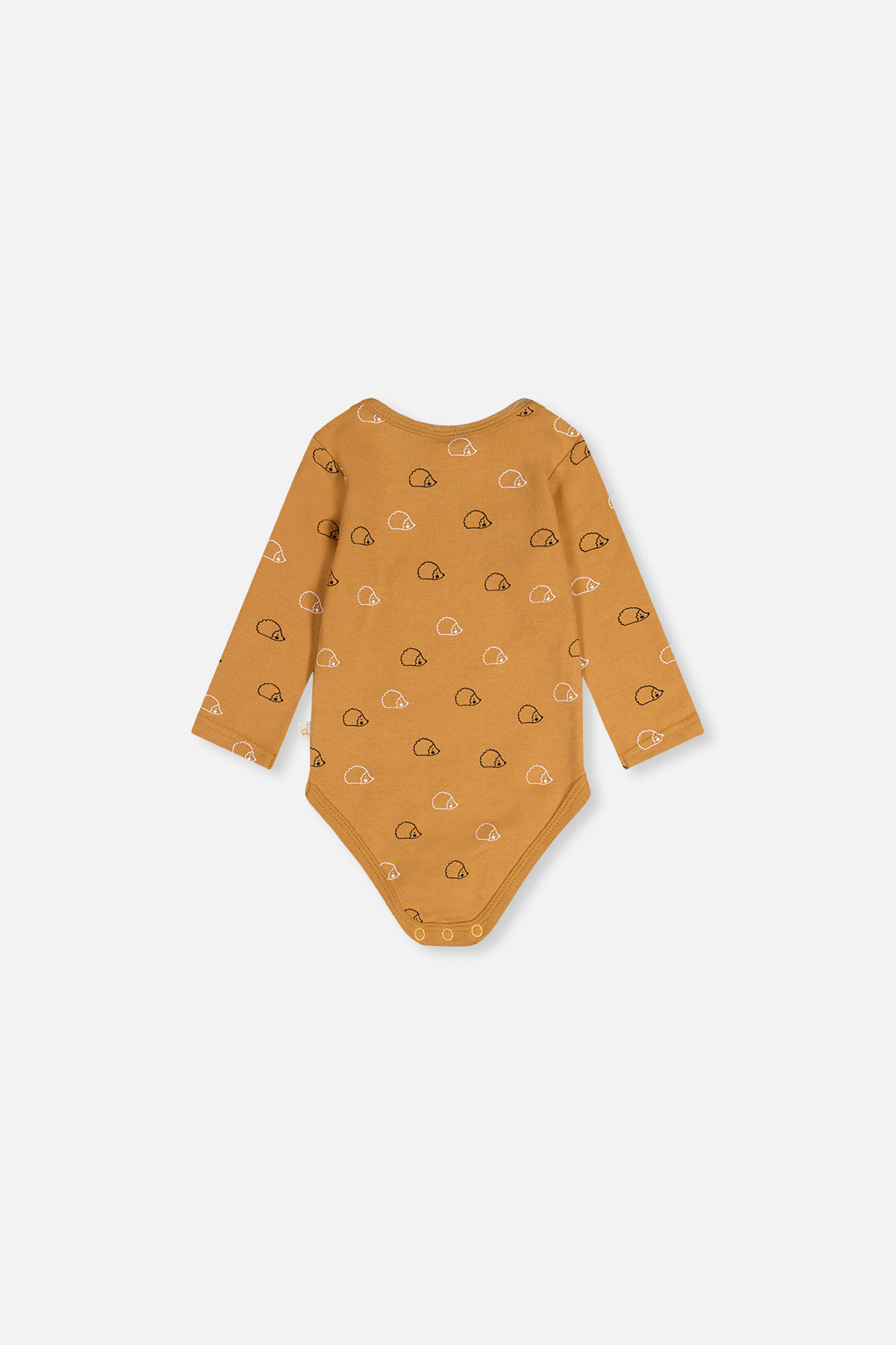 Organic Cotton Onesie Brown Printed Hedgehogs - Image 4