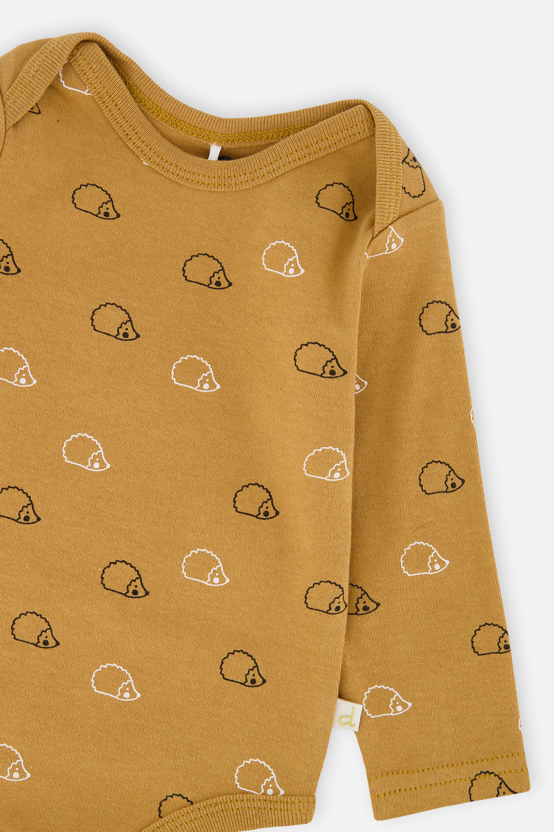 Organic Cotton Onesie Brown Printed Hedgehogs - Image 5