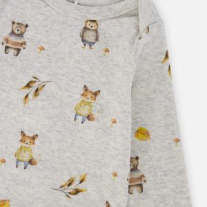 Organic Cotton Onesie Beige Animal Print - Image 5