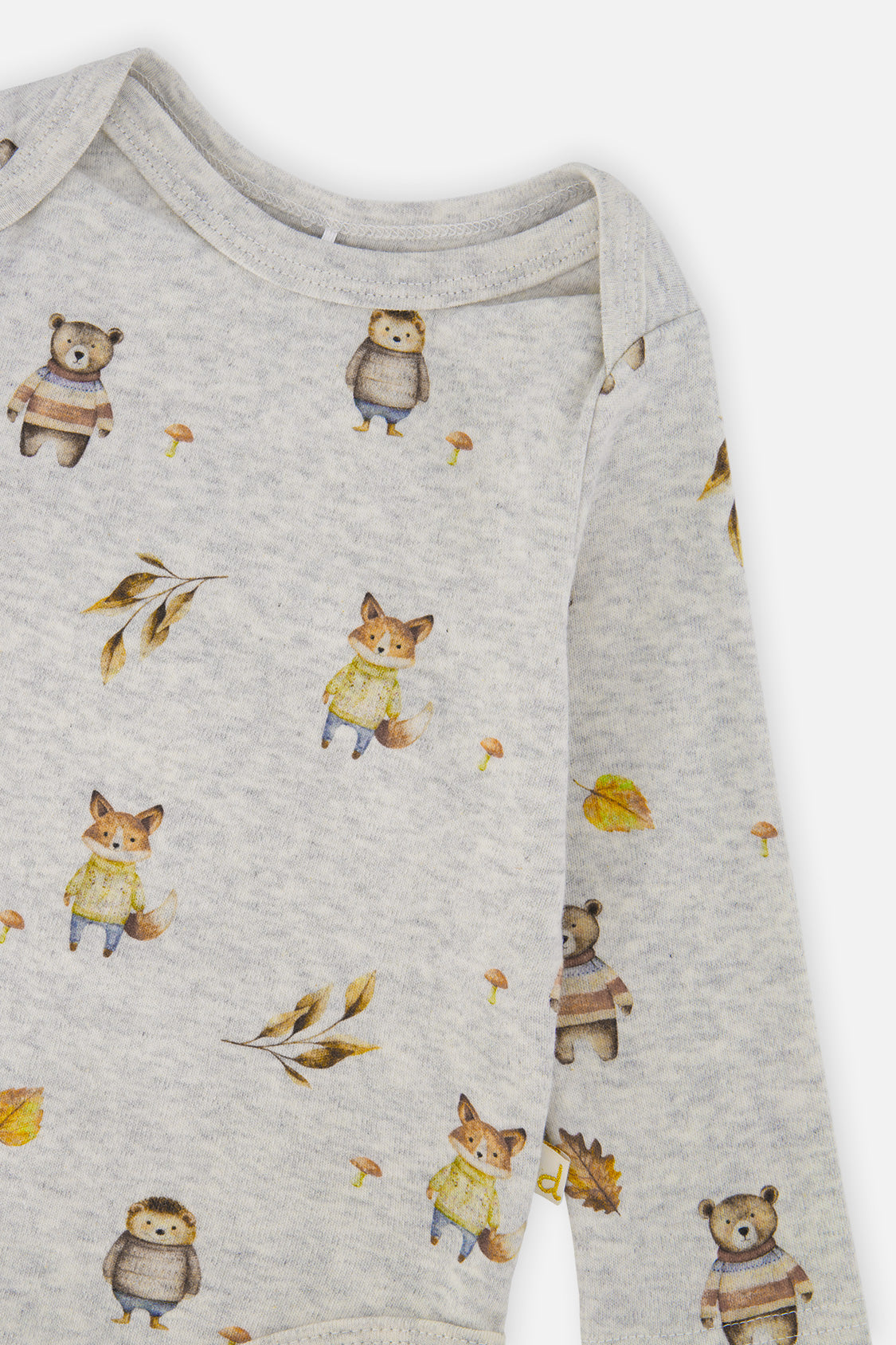 Organic Cotton Onesie Beige Animal Print - Image 5