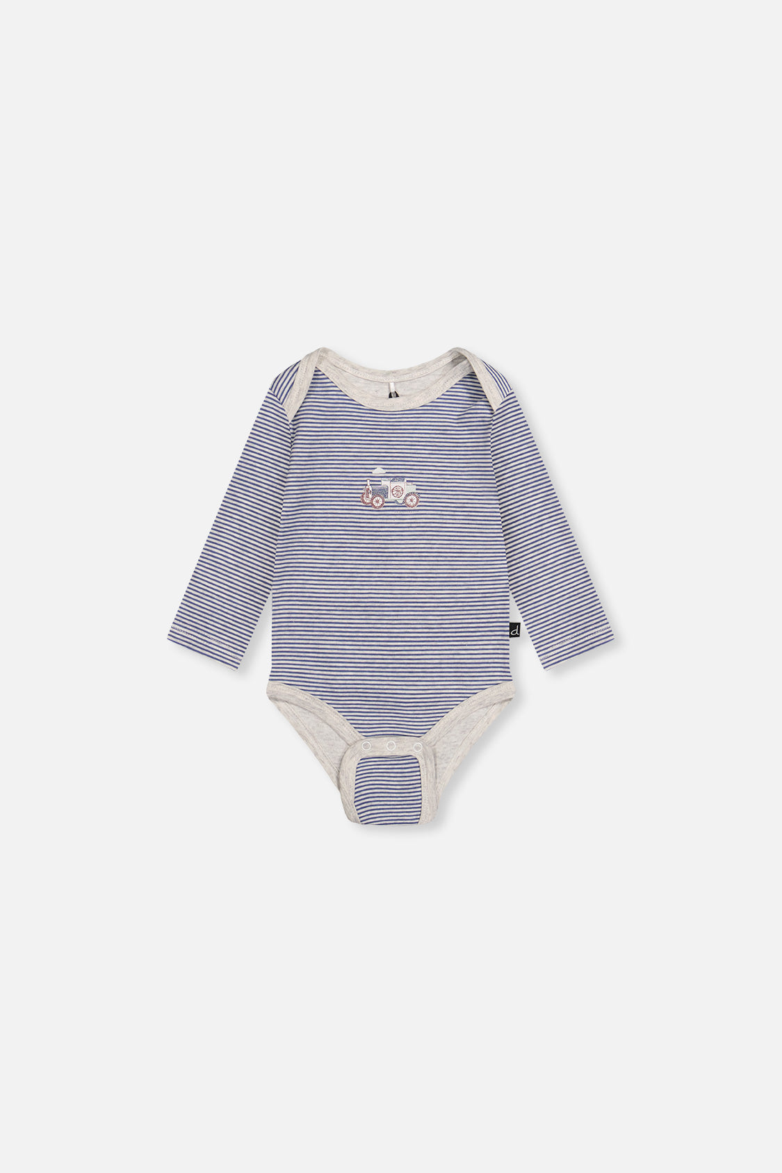 Organic Cotton Onesie Blue Printed Stripes - Image 3