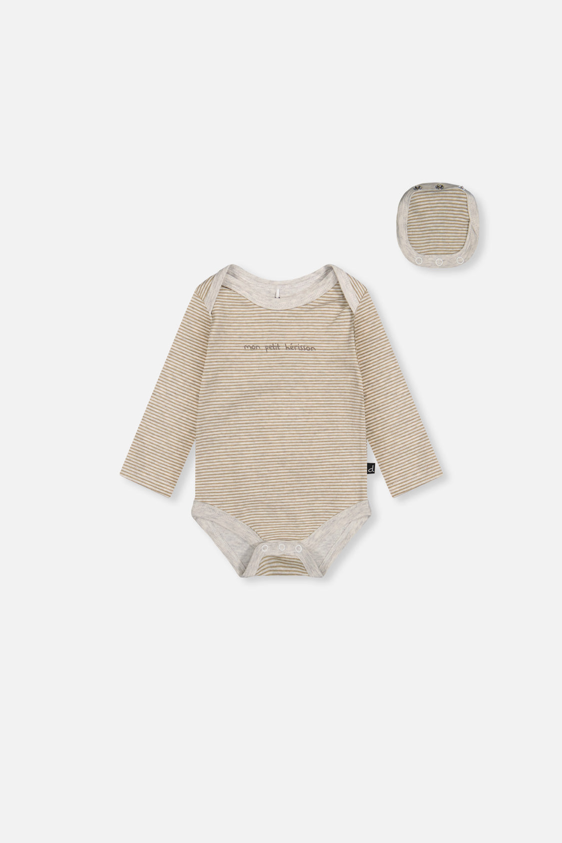 Organic Cotton Onesie Brown And White Stripes - Image 7