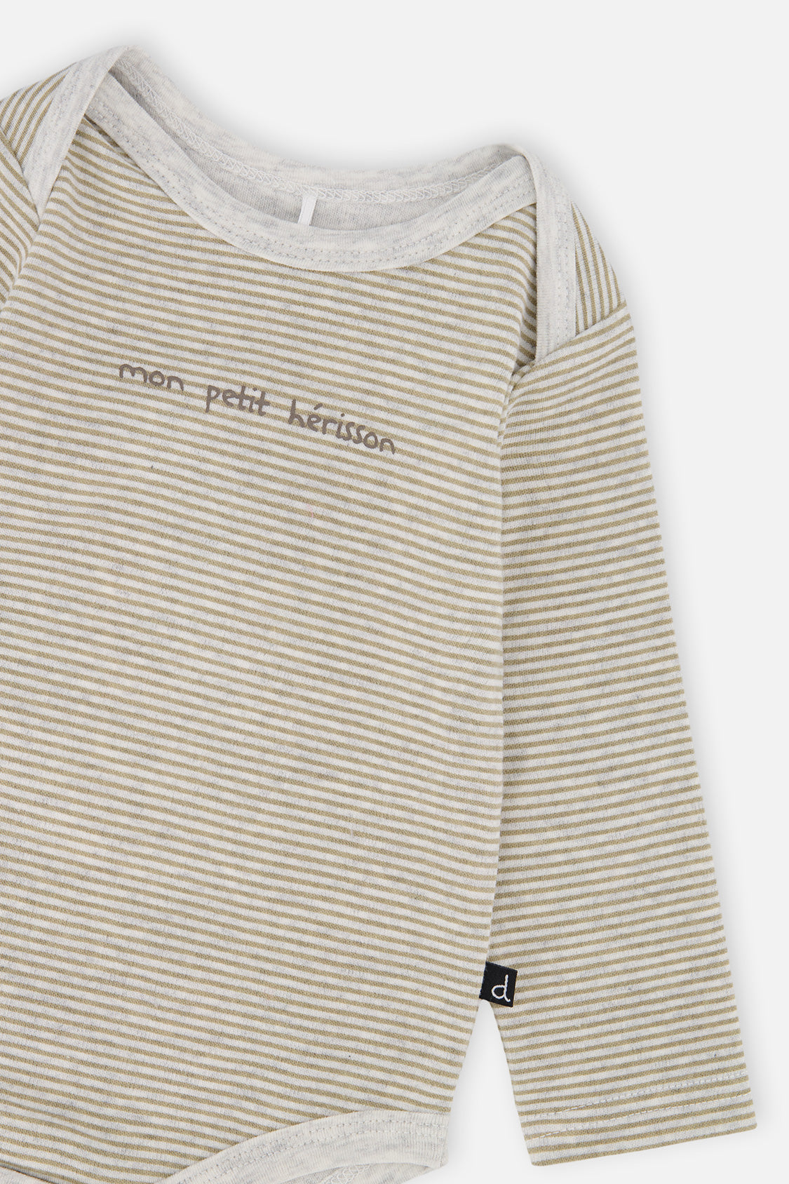 Organic Cotton Onesie Brown And White Stripes - Image 4