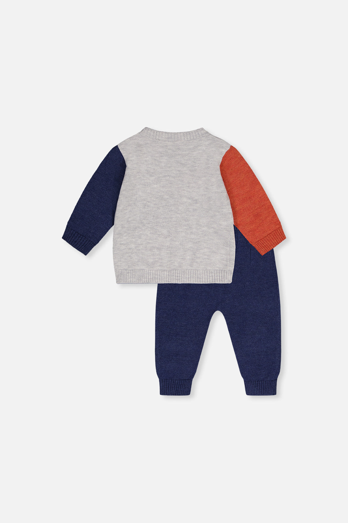 Knitted Top And Pants Set Blue And Orange - Image 3