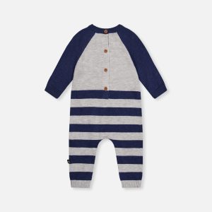 Knitted Intarsia Romper Blue And Orange - Image 3