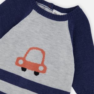 Knitted Intarsia Romper Blue And Orange - Image 4