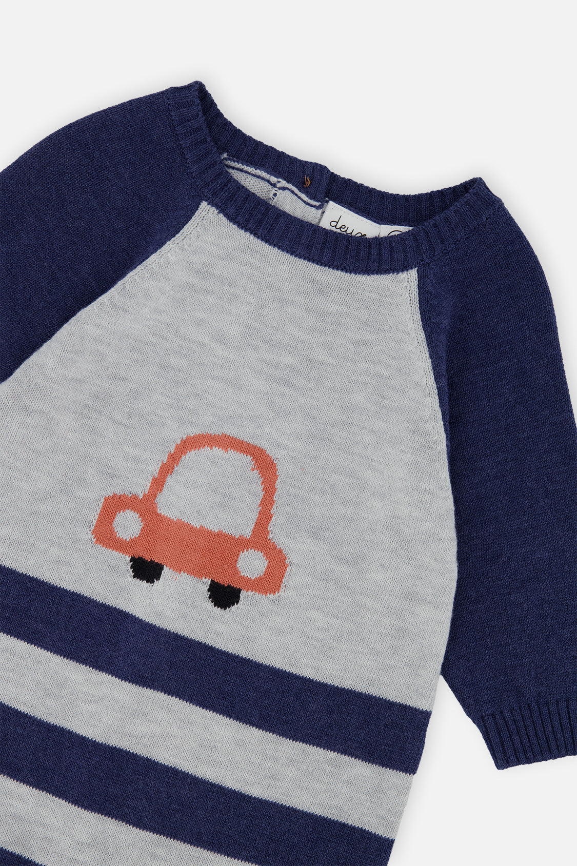 Knitted Intarsia Romper Blue And Orange - Image 4