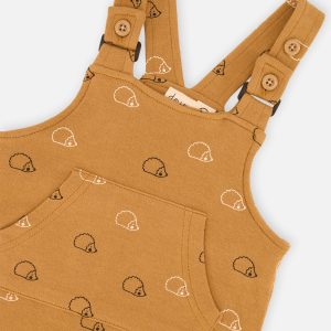 Organic Cotton Onesie With Overalls Set Black And Brown - Image 5