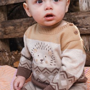 Knitted Sweater And Pants Set Brown Cinnamon - Image 2