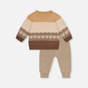 Knitted Sweater And Pants Set Brown Cinnamon - Image 3