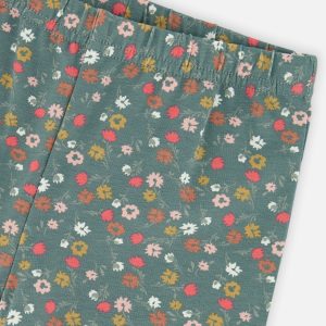 Baby Tunic And Leggings Set Pale Pink And Green Floral Print - Image 4