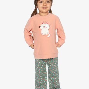 Tunic And Leggings Set Pale Pink And Green Floral Print - Image 3